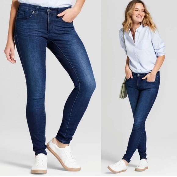 Universal Thread Pants - Dark Academia Indie Sleaze Mid Rise Dark Wash Skinny Jeans Size 8 Minimalist